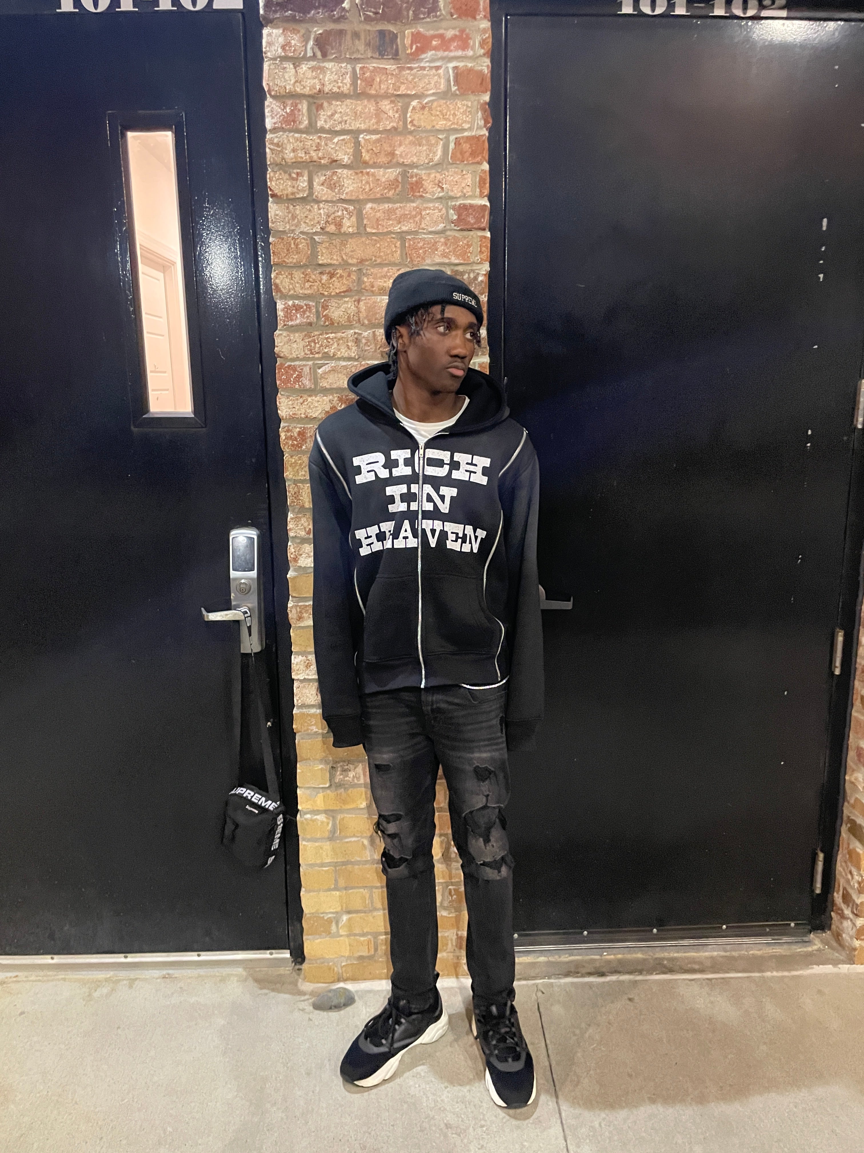 Black RIH 3 Zip Hoodie